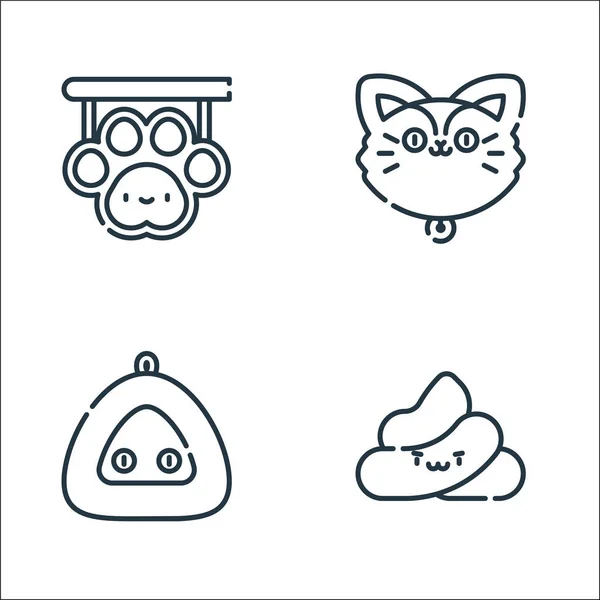 Iconos Línea Mascotas Conjunto Lineal Conjunto Línea Vectorial Calidad Como — Vector de stock