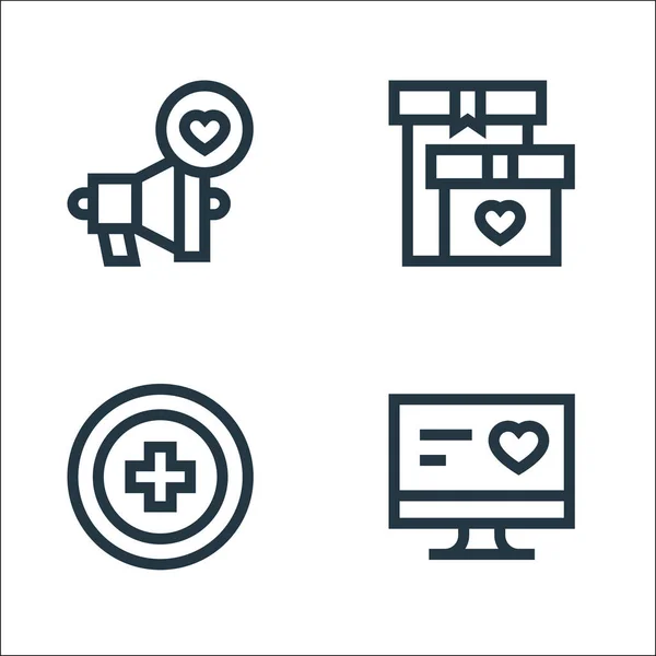 Charity Line Icons Linear Set Quality Vector Line Set Web — Stock Vector
