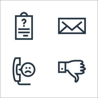 Geribildirim ve ifade satırı simgeleri. Doğrusal küme. kalite vektör satırı seti, örneğin, e- posta gibi