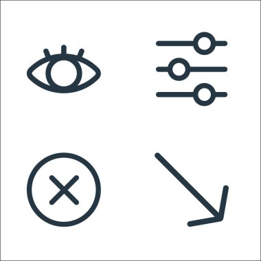 Arayüz çizgisi simgeleri. Doğrusal küme. kalite vektör çizgisi aşağıdaki gibi sağda, kapat, eşitleyici