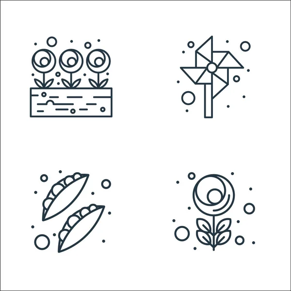 Spring Line Icons Linear Set Quality Vector Line Set Macro — Stock Vector