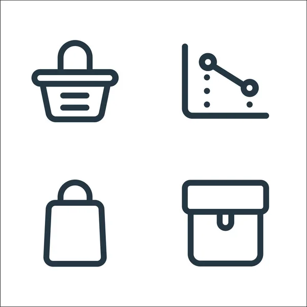 Marketplace Line Icons Linear Set Quality Vector Line Set Package — Stock Vector