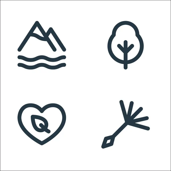 Nature Line Icons Линейное Множество Набор Векторных Линий Качества Таких — стоковый вектор