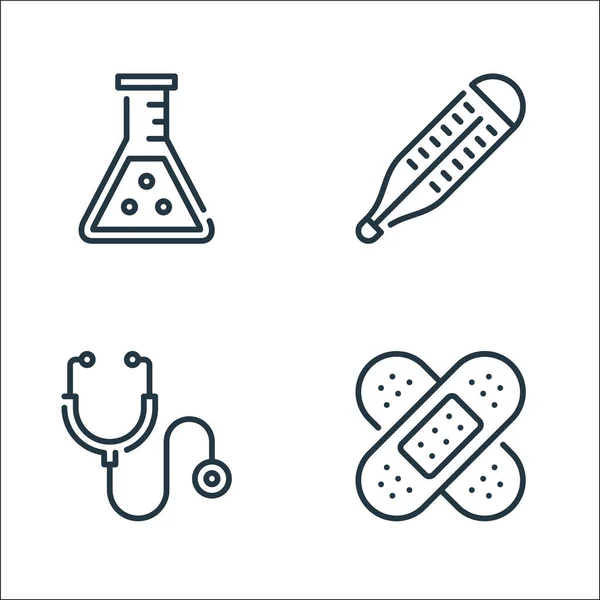 Medical Line Icons Linear Set Quality Vector Line Set Bandage — Stock Vector