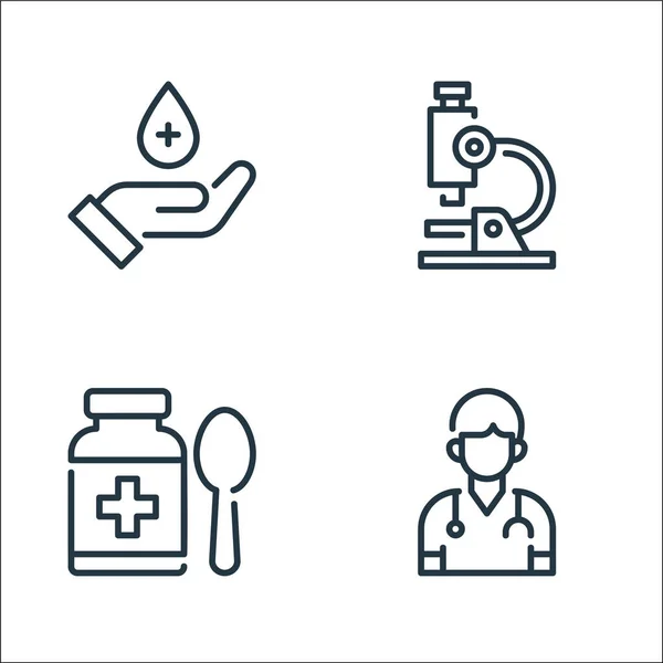 Medical Line Icons Linear Set Quality Vector Line Set Doctor — Stock Vector