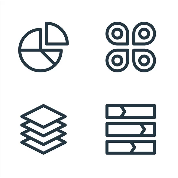 Infographic Elements Line Icons Linear Set Quality Vector Line Set — Stock Vector