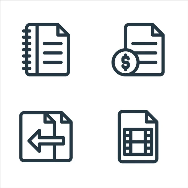 Document Files Line Icons Linear Set Quality Vector Line Set — Stock Vector