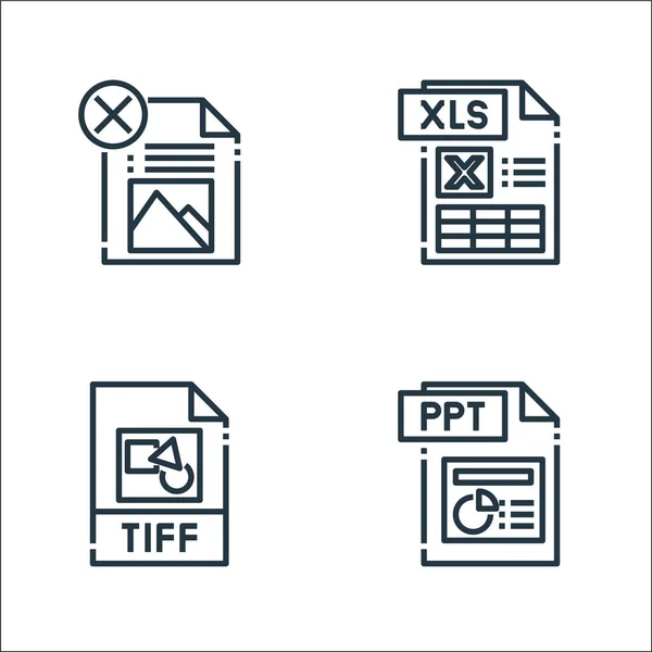 Tipo Archivo Iconos Línea Conjunto Lineal Conjunto Líneas Vectoriales Calidad — Archivo Imágenes Vectoriales