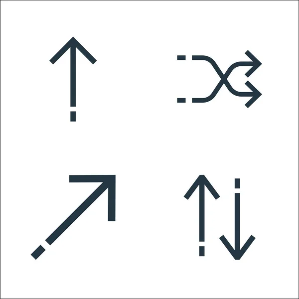 Pfeile Markieren Symbole Lineares Set Qualitätsvektorlinien Wie Rauf Diagonaler Pfeil — Stockvektor