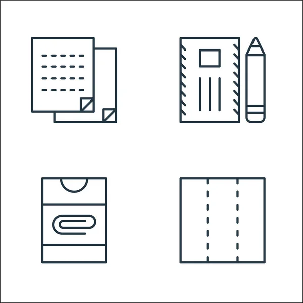 Iconos Línea Papelería Conjunto Lineal Conjunto Línea Vectorial Calidad Como — Vector de stock