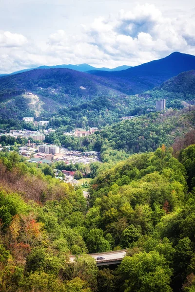 Fölött Festői Kilátás Nyílik Great Smoky Mountains Nemzeti Park Gatlinburg — Stock Fotó