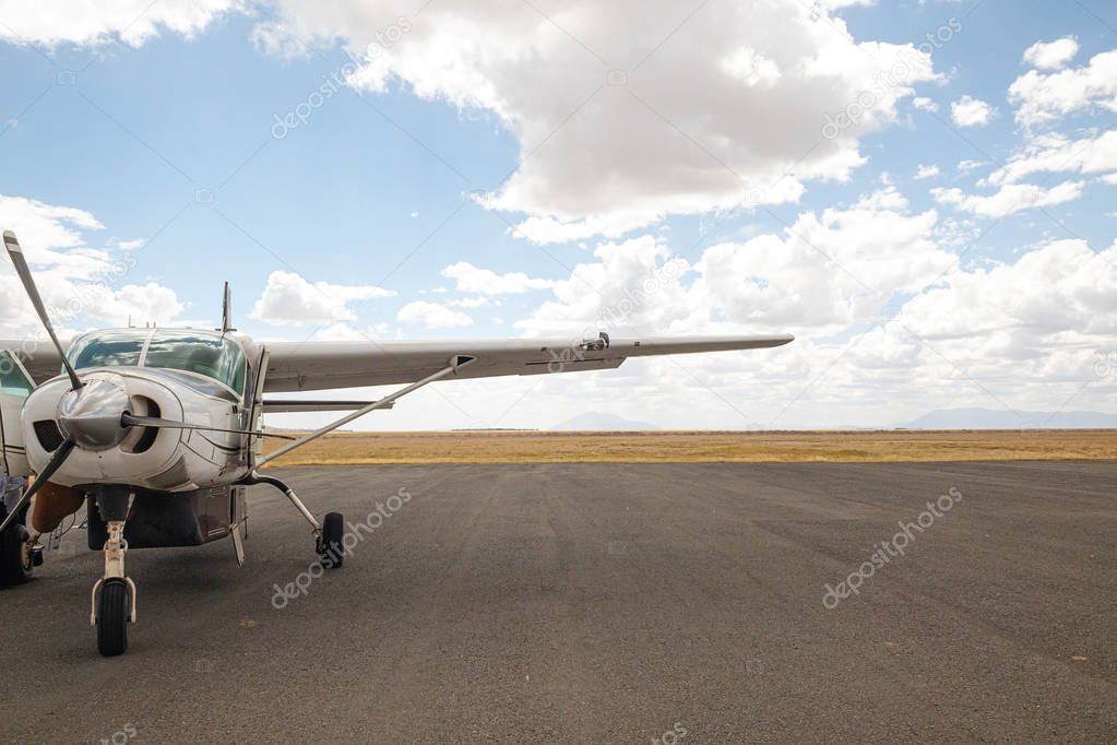 Private Charter Plane on Landing Strip