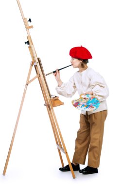 Bir resmi resim bir kız tam uzunlukta portresi. Yaratıcılık, sanatçı.