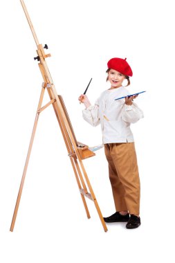 Bir resmi resim bir kız tam uzunlukta portresi. Yaratıcılık, sanatçı.