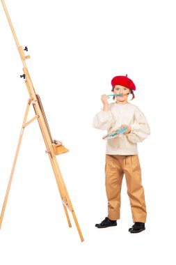 Bir resmi resim bir kız tam uzunlukta portresi. Yaratıcılık, sanatçı.