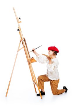 Bir resmi resim bir kız tam uzunlukta portresi. Yaratıcılık, sanatçı.