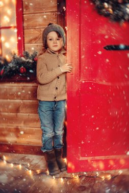 Noel veranda için dekore edilmiş