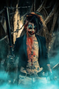 bir yarasa ile korkunç palyaço 