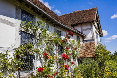 eski evleri ile geleneksel bir İngiliz Köyü