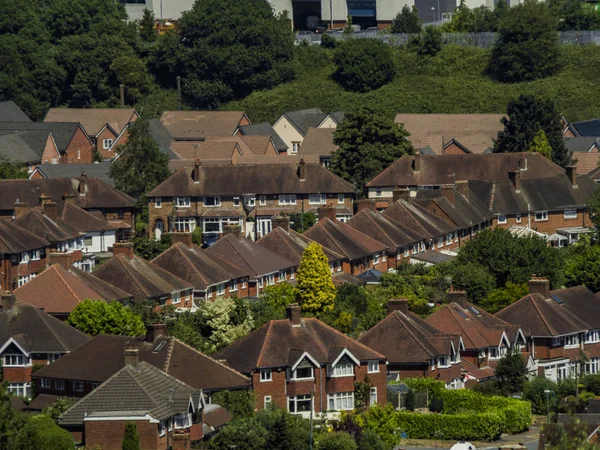 Uitzicht Engelse Buitenwijken Met Bomen — Stockfoto