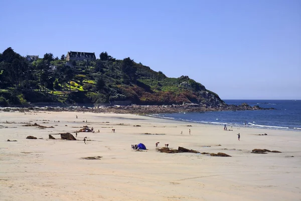 Pessoas Que Descansam Praia Durante Dia França — Fotografia de Stock