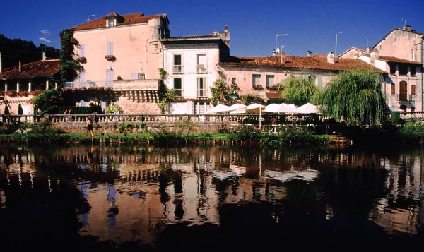 Ősi Építészet Brantome Franciaország — Stock Fotó