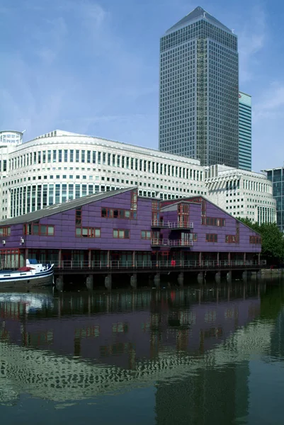 London Docklands Canarische Whrf Engeland — Stockfoto