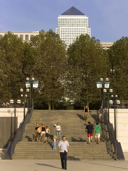 Canary Wharf Edifícios Londres Inglaterra — Fotografia de Stock