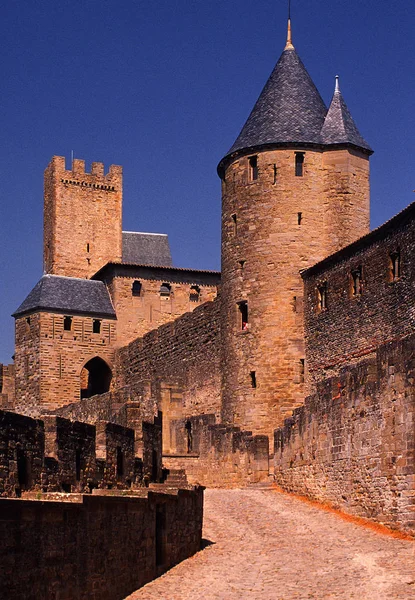 Zobrazit Hradě Carcassonne Francie — Stock fotografie