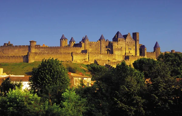 Uitzicht Kasteel Carcassonne Frankrijk — Stockfoto