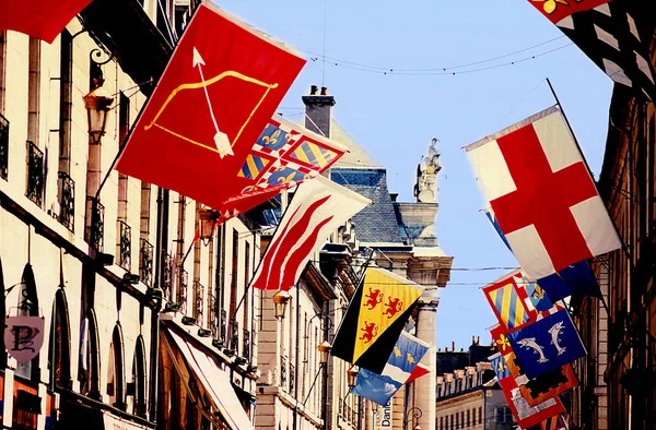 Vista Arquitectura Antigua Las Calles Dijon Durante Día Francia —  Fotos de Stock