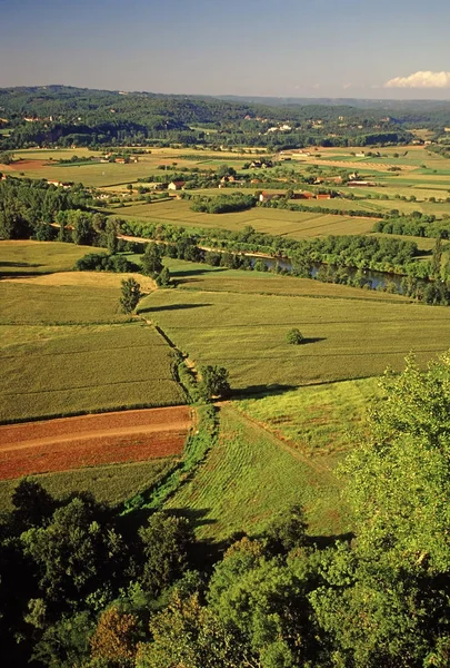 Вид Воздуха Domme Lanscape Франция — стоковое фото
