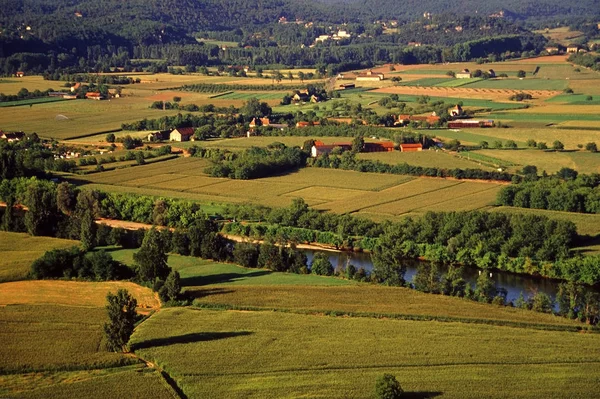 Lotu Ptaka Domme Lanscape Francja — Zdjęcie stockowe