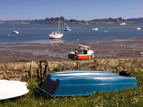 Liegeplatz Boote Der Nähe Der Bretonischen Küste Frankreich — Stockfoto