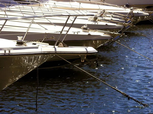 Blick Auf Boote Die Tagsüber Hafen Der Provence Festmachen Frankreich — Stockfoto