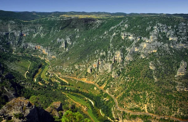 Θέα Από Βράχο Στην Φαραγγιού Tarn Γαλλία — Φωτογραφία Αρχείου