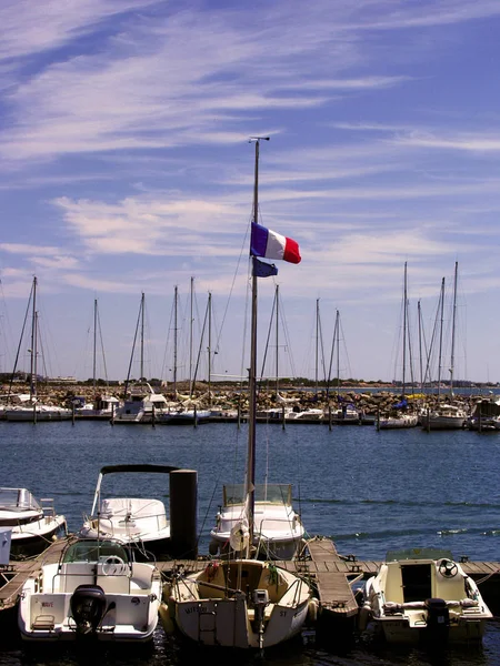 Boats Mooring Harbor Languedoc France — Stock Photo, Image