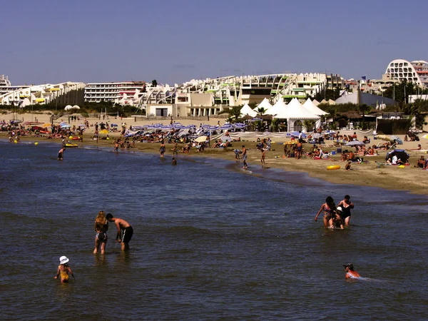 View Coastline Tourists Sea Languedoc France — Stock Photo, Image