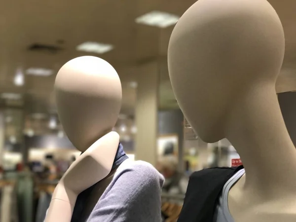 close up of mannequins at shopping mall