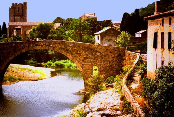 Vista Antigua Arquitectura Lagrasse Francia — Foto de Stock