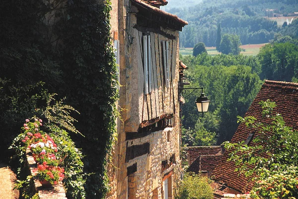 Tradiční Architektura Obce Limeuil Francie — Stock fotografie