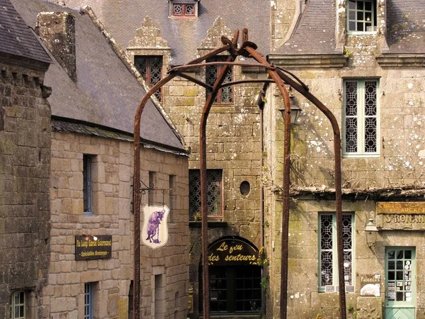 Vue Des Bâtiments Anciens Locronan France — Photo