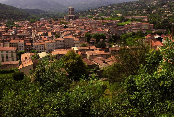 Aerial View Lodeve Town Daytime France — Stock Photo, Image