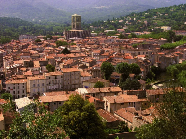 Aerial View Lodeve Town Daytime France — Stock Photo, Image