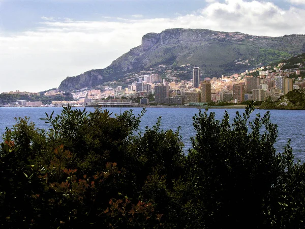 Vue Sur Mer Bleue Sur Fond Des Bâtiments Provence France — Photo