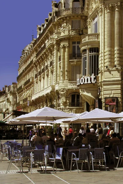 Zobacz Architektura Miasta Langwedocji Ciągu Dnia Francja — Zdjęcie stockowe