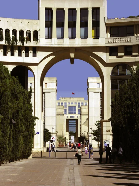 Vista Dell Architettura Della Città Languedoc Giorno Francia — Foto Stock