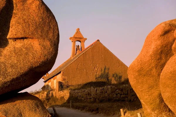 Uitzicht Vanaf Vuurtoren Landtong Cote Graint Steeg Bretagne Frankrijk — Stockfoto