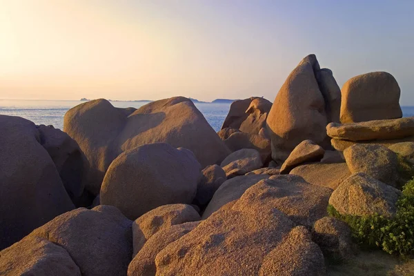 Vue Phare Promontoire Cote Graint Rose Brittany France — Photo