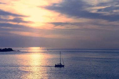 deniz feneri headland cote de graint görünümlerinden brittany gül Fransa